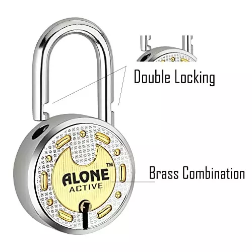 ALONE LOCKS Round 65 mm Alloy Steel ‎Antique 3 Same Keys Double Locking Padlock (Pack of 5)
