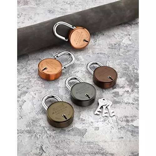 ALONE LOCKS Rainbow 65 mm Steel ‎Antique 6 Keys Double Locking Padlock (Pack of 2)