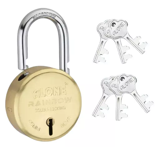 ALONE LOCKS Rainbow 65 mm Alloy Steel ‎Gold Antique Padlock