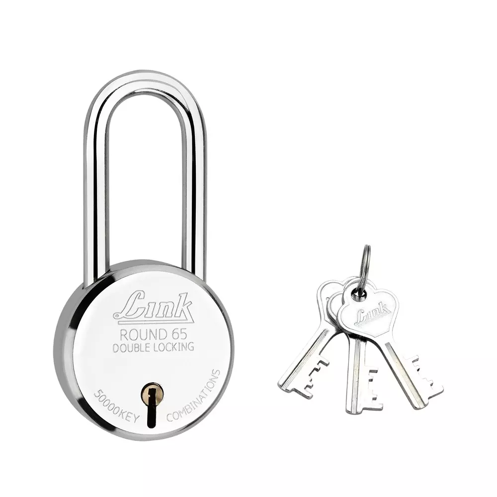 Link New Round BCP PadLock with 3 Keys Steelness Steel 65 mm