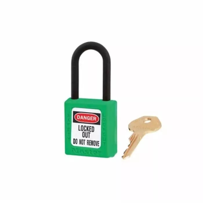 MASTER LOCK Key Safety Padlock 6 mm Shackle, 406GRN