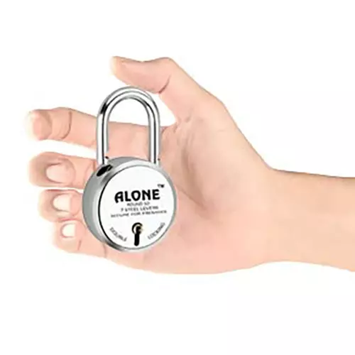 ALONE LOCKS 65 mm Steel Chrome 20 Same Keys Door Double Locking Padlock (Pack of 5)