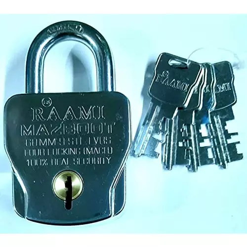 ALONE LOCKS Raami 68 mm Steel Chrome 4 Keys Door Padlock