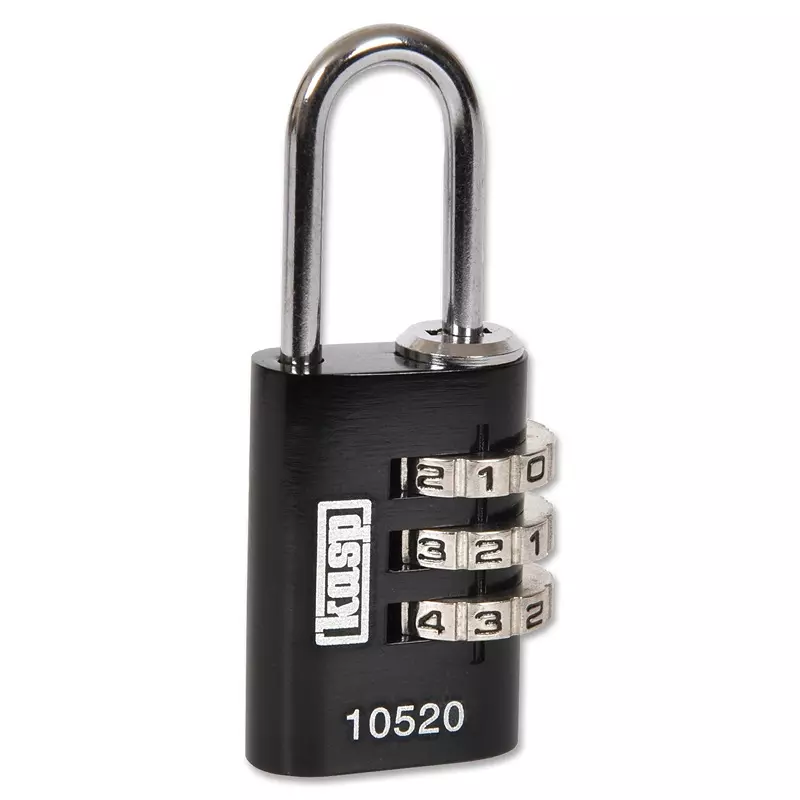 KASP SECURITY Lock, Combi, Aluminium, 20mm, BlACk, K10520BLAD