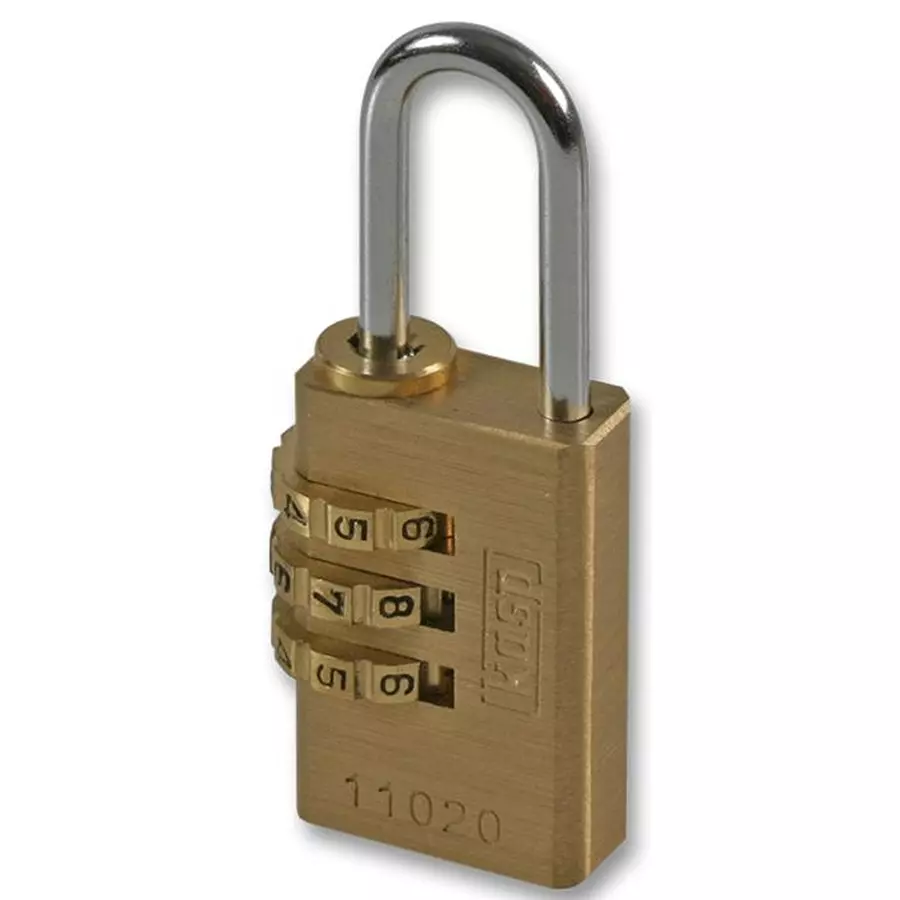 KASP SECURITY Padlock, Brass, Combination, 20mm, K11020D