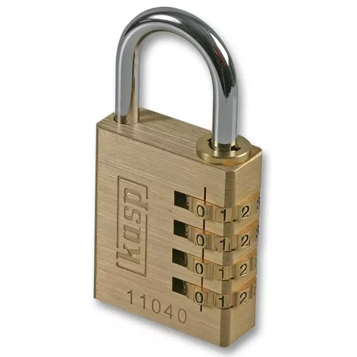 KASP SECURITY Padlock, Brass, Combination, 40mm, K11040D