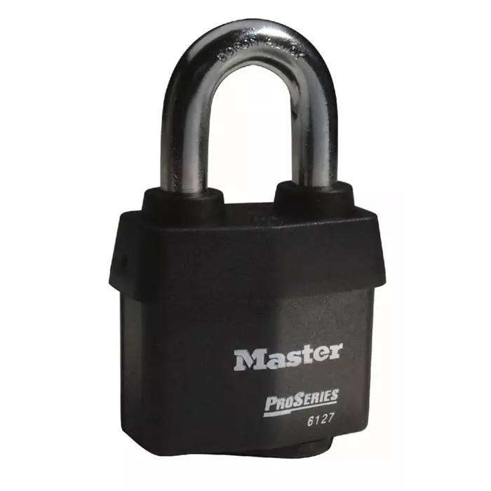 MASTER LOCK Padlock Weatherproof Steel Padlock 11 mm Shackle 65 mm Body, 6127EURD