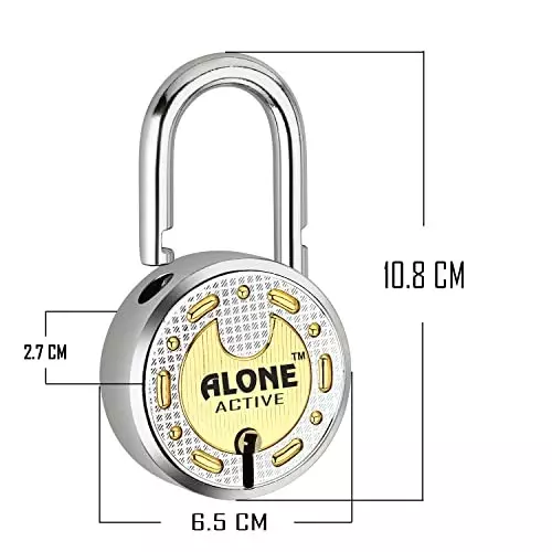 ALONE LOCKS Round 65 mm Alloy Steel ‎Antique 4 Keys Each Double Locking Padlock (Pack of 2)