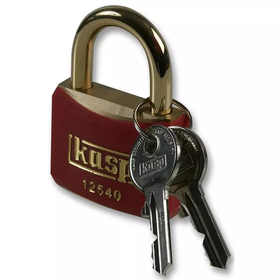 KASP SECURITY Padlock, Brass, 40mm, Red, K12440REDD