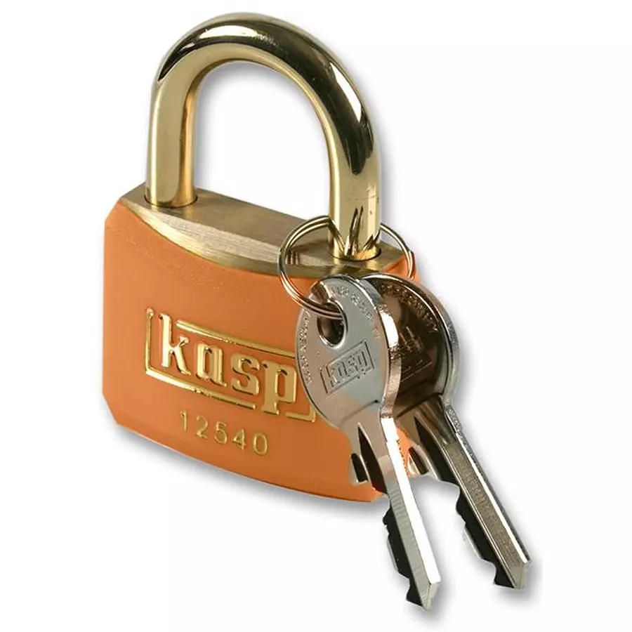 KASP SECURITY Padlock, Brass, 40mm, Yellow, K/A, K12440YELA1