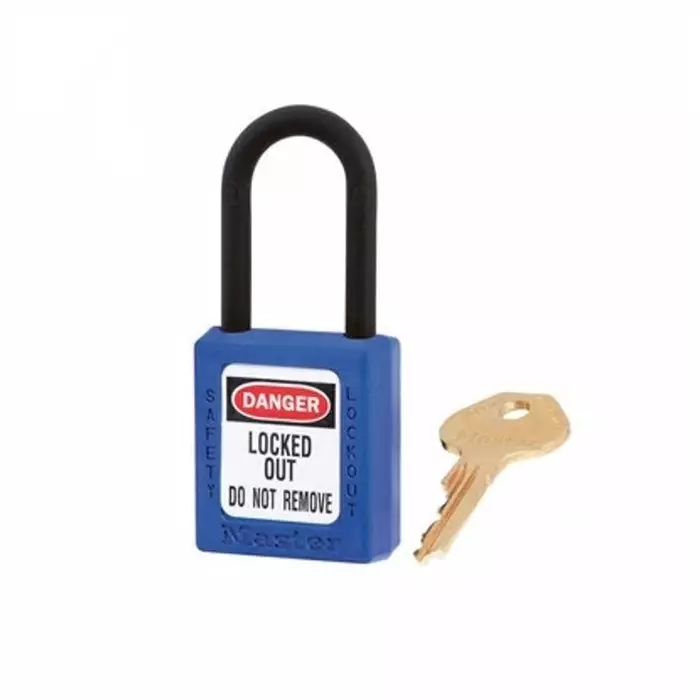MASTER LOCK Key Safety Padlock 6 mm Shackle, 406BLU
