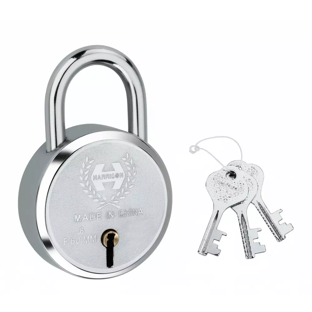 Harrison J-SUPREME Series Padlock 50 mm Mild Steel BCP Finish with 3 Keys, 0656