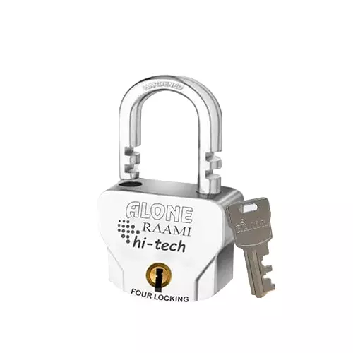ALONE LOCKS Atoot 68 mm Steel Chrome 4 Keys Door Padlock