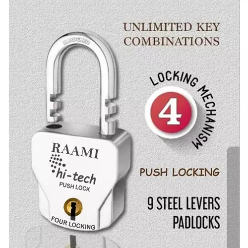 ALONE LOCKS Atoot 68 mm Steel Chrome 4 Keys Door Padlock