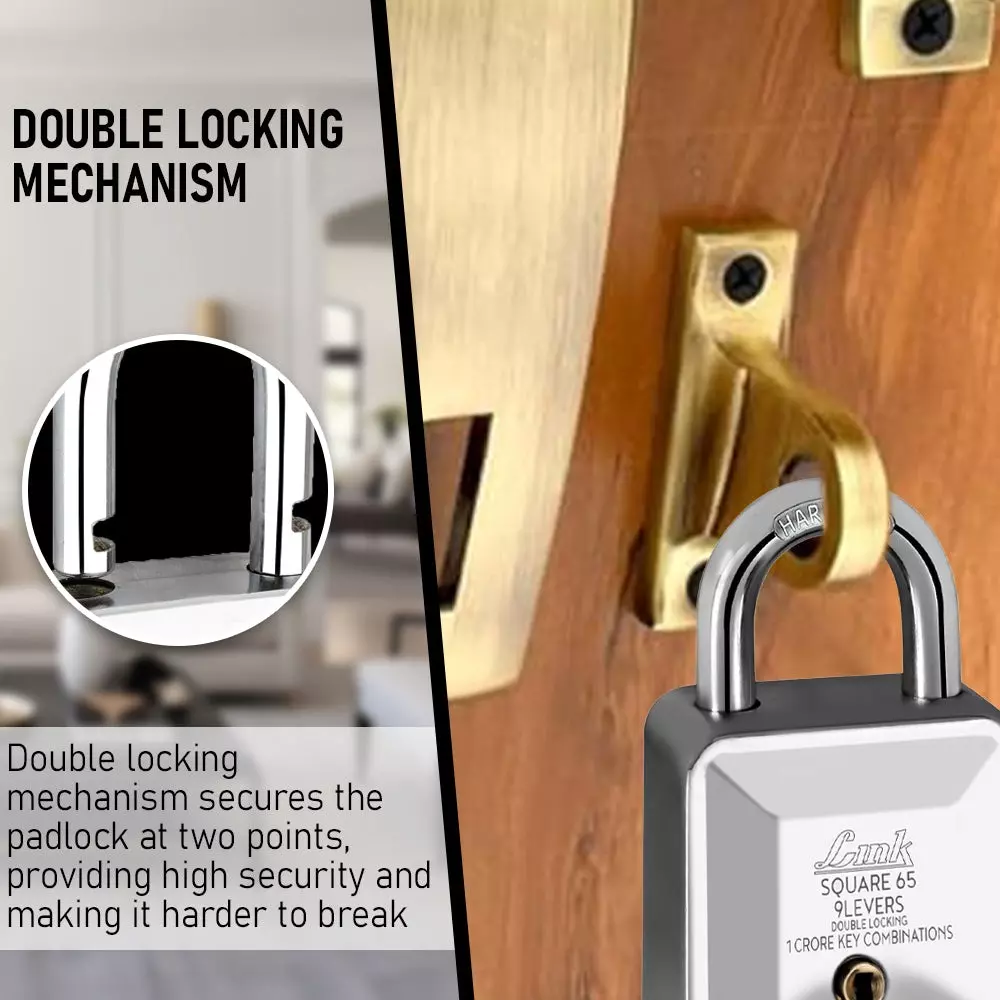 Link Square PadLock with 3 Keys Steelness Steel 65 mm