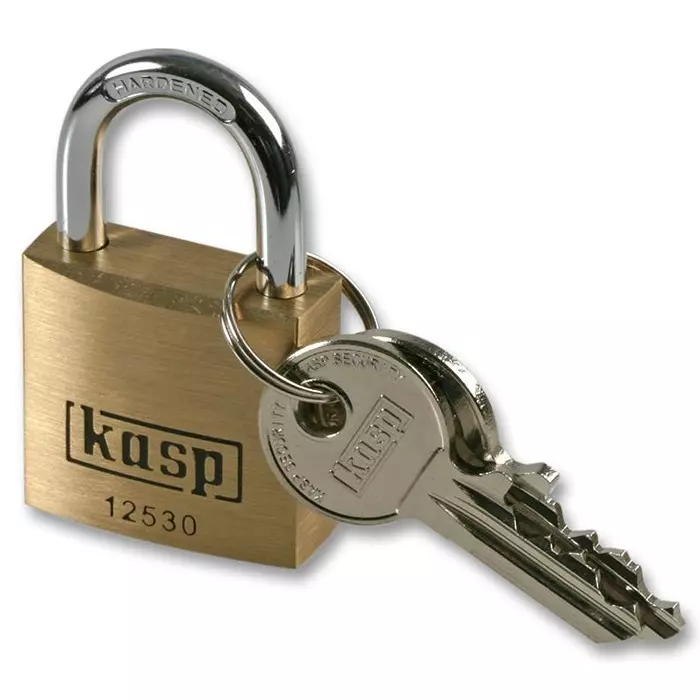 KASP SECURITY Padlock, Brass Prem, 30mm, K12530