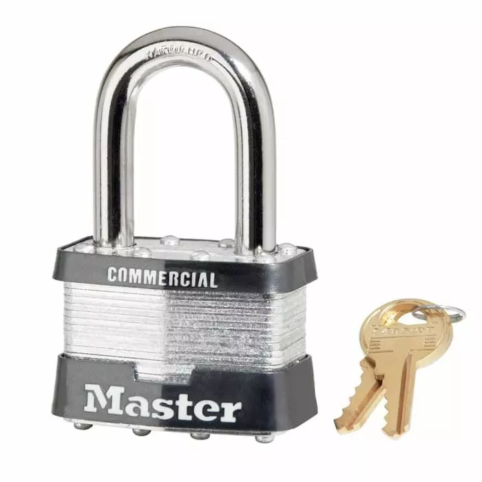 MASTER LOCK Padlock Laminated Steel Padlock 10 mm Shackle 51 mm Body, 5LF