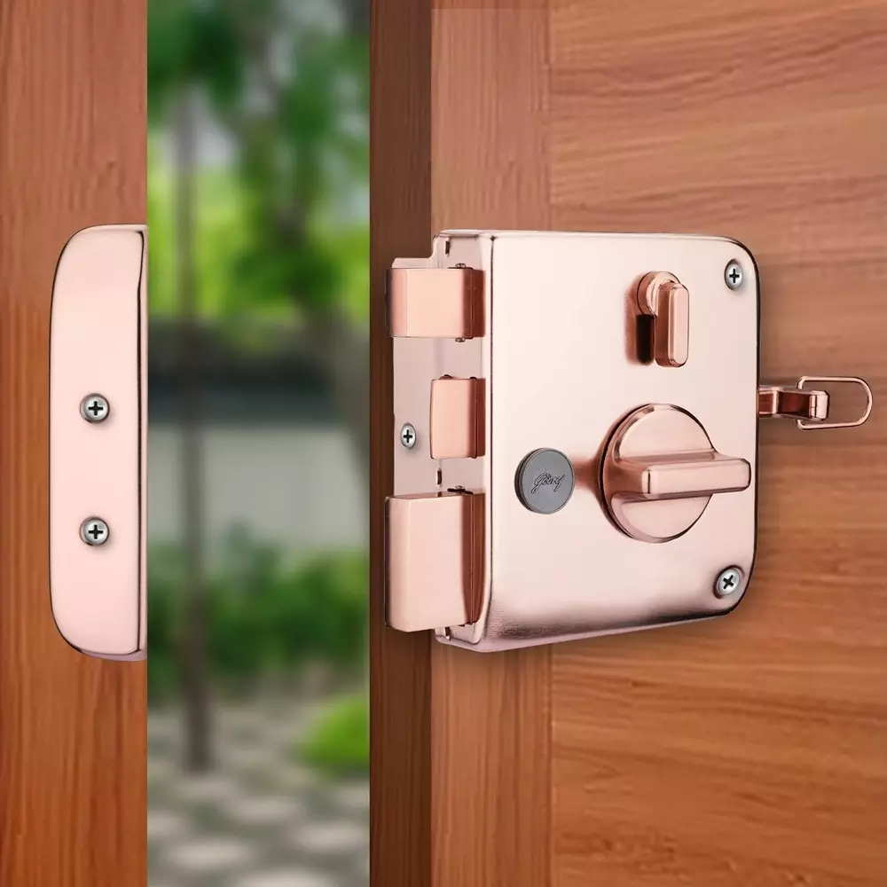 Godrej 1CK Deadbolt (With Privacy) Tribolt Ultra XL+ Rose Gold Finish, 6614