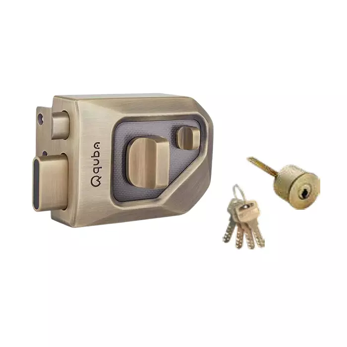 Quba Main Door Locks One Side Key And One Side Knob with Dimple Key ABM Finish, Q 257