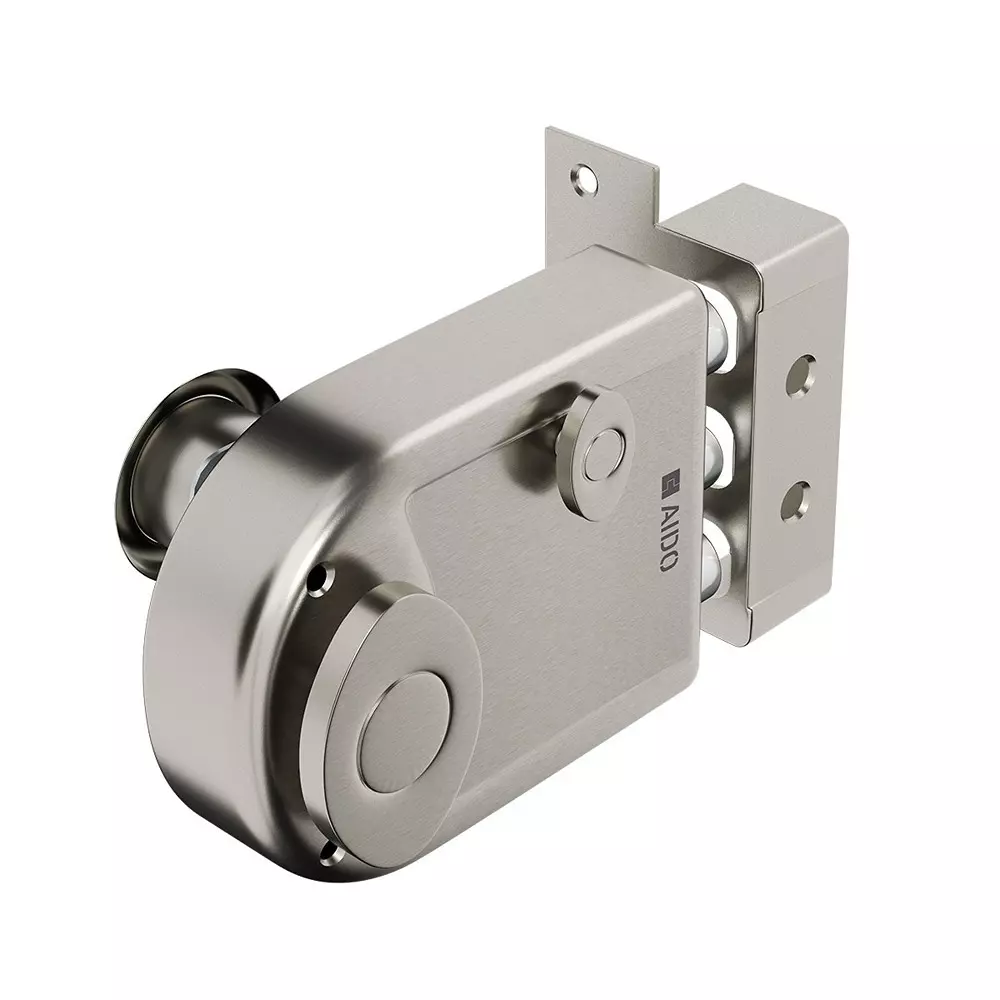 AIDO XL-C Tri Version Rim Lock with Dual Bolts Stainless Steel Finish with 14-Pin Dimple Keys, XL-C 1207