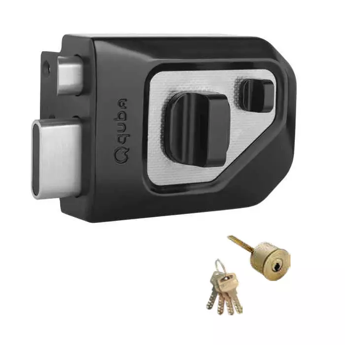 Quba Main Door Locks One Side Key And One Side Knob with Dimple Key JBM Finish, Q 257