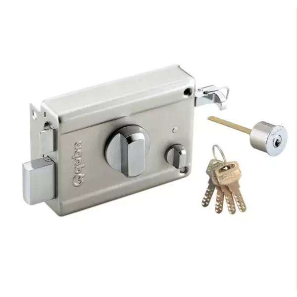 Quba Shield Lock -1 Side Key / Knob With Dimple Key SS Finish, Q 206