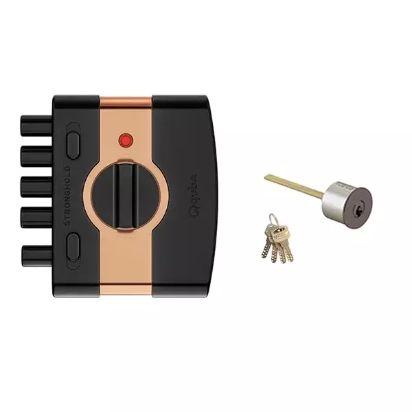 Quba Strong Hold Dead Lock- 1 Side Key / Knob With Dimple Key JBM Finish, Q 234