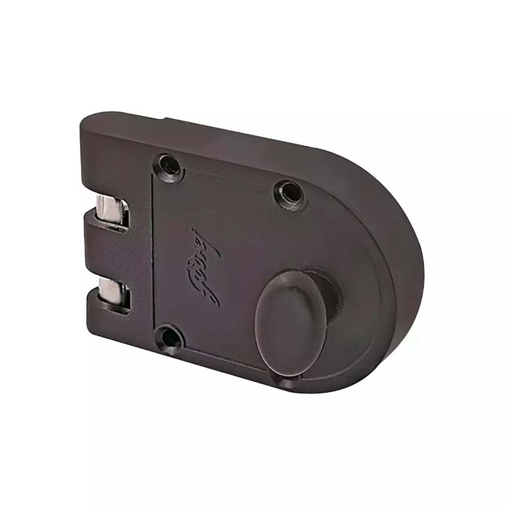 GODREJ Vertibolt Ultra 1CK Rim Lock with 4 Keys 126x73x46 mm Textured Brown Finish, 9607