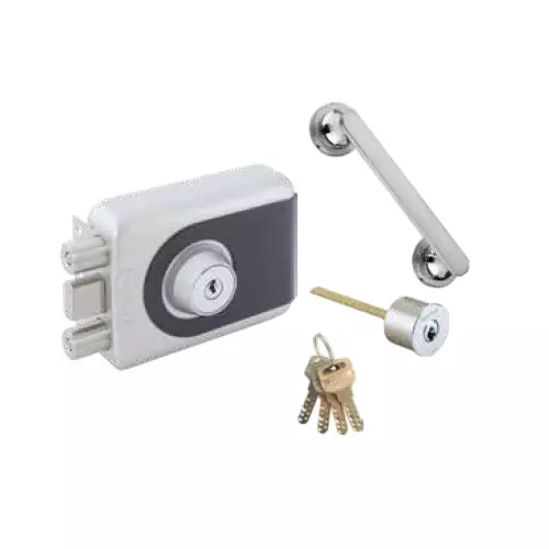 Quba Trident Dead Lock With Pull Handle Combo - Both Side Key With Dimple Key SS Finish, Q 241
