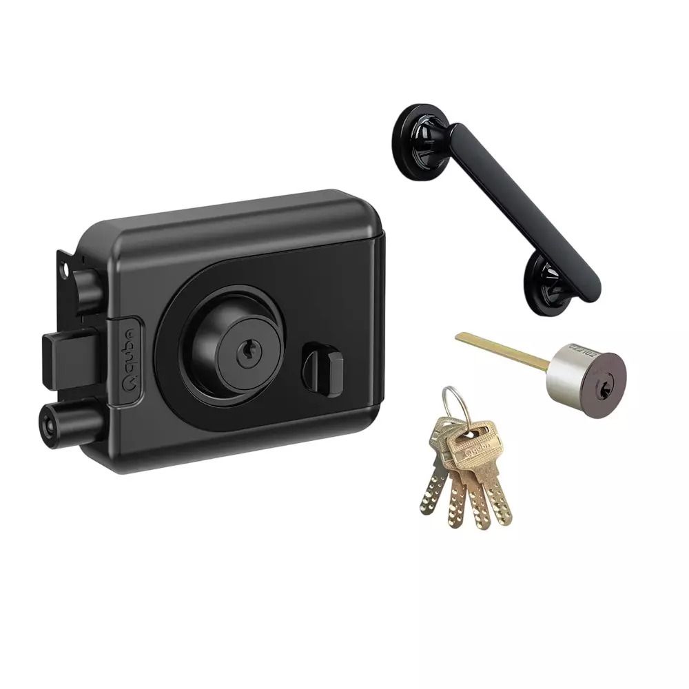 Quba Trident Dead Lock With Pull Handle Combo- Both Side Key With Dimple Key JBM Finish, Q 245