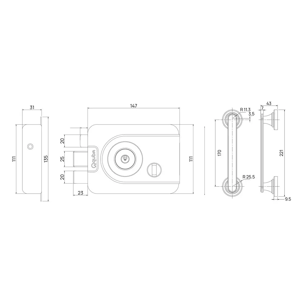 quba-trident-dead-lock-with-pull-handle-combo-both-side-key-with-dimple-key-jbm-finish-q-245