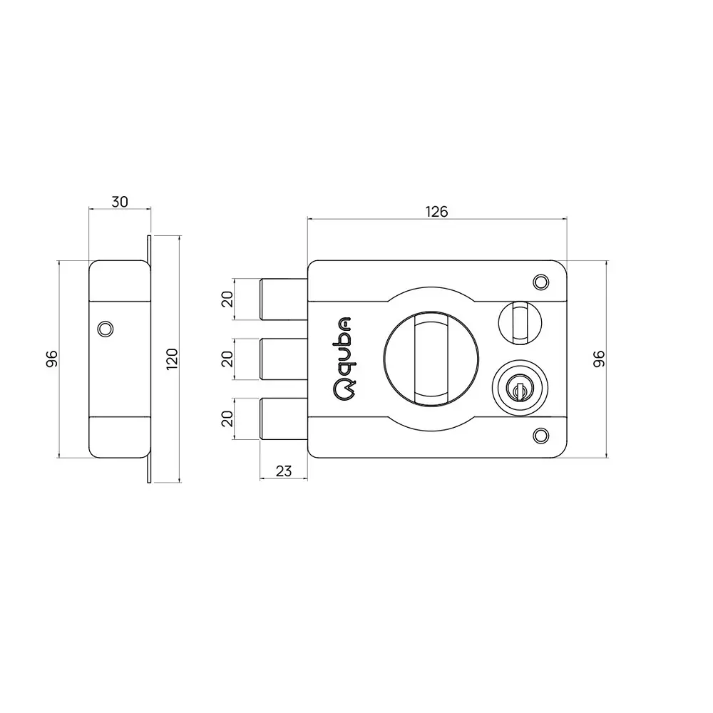 Quba Armour Plus Dead Lock- With Lockable Knob AB Finish, Q 256