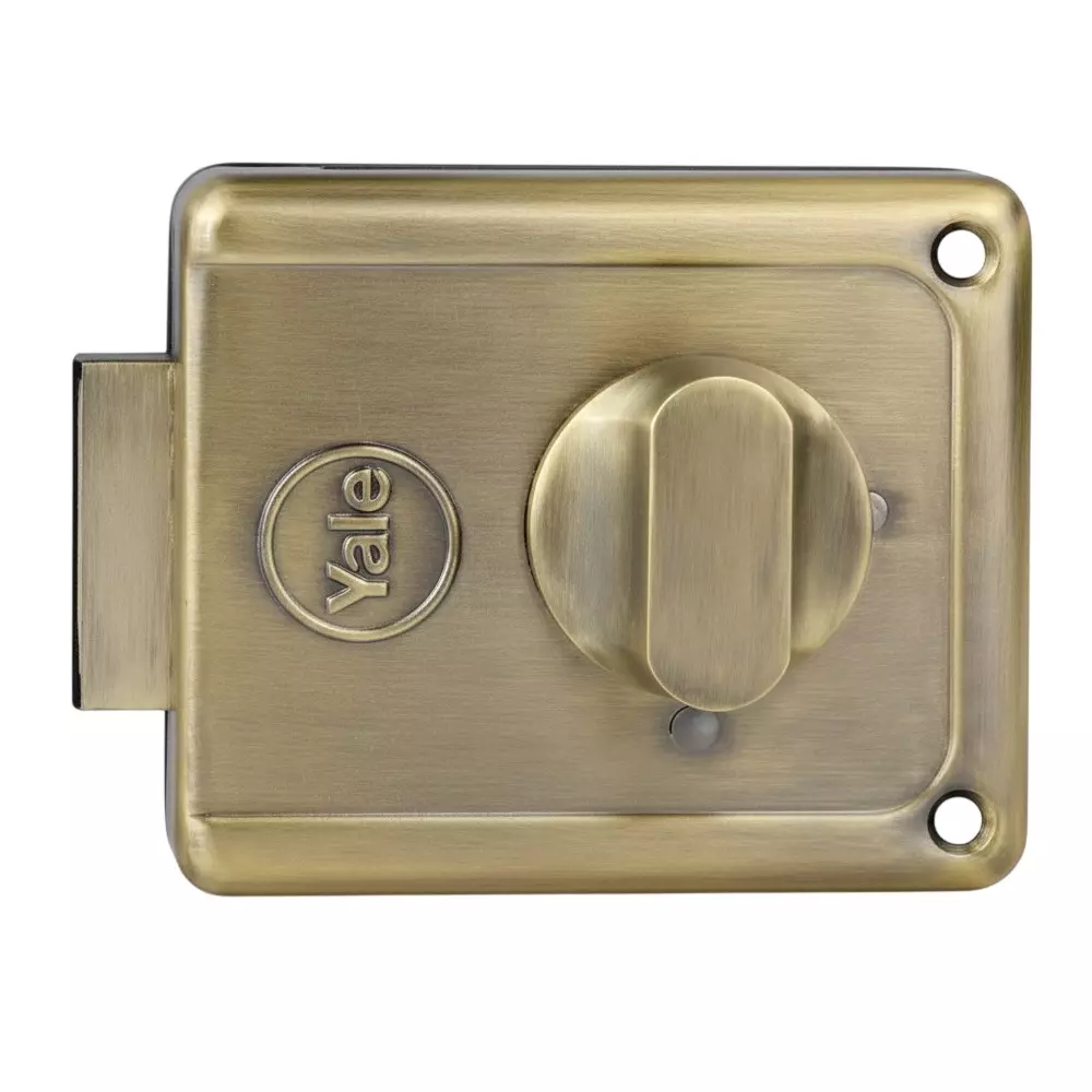 Yale R300 Rim Lock Deadbolt with Thumbturn 3 Regular Key Antique Brass, R300 DB TT AB