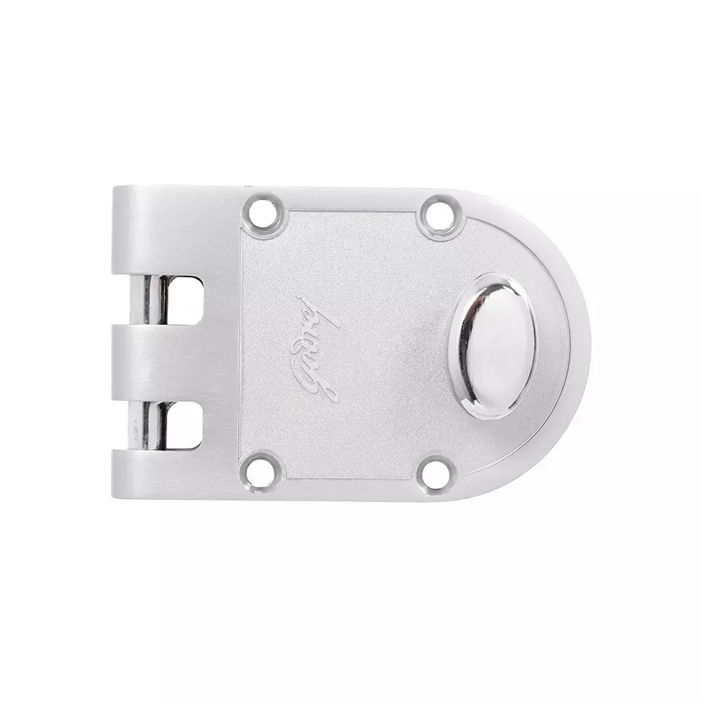 GODREJ Vertibolt Ultra 1CK Rim Lock with 4 Keys 126x73x46 mm Satin Nickel Finish, 9611