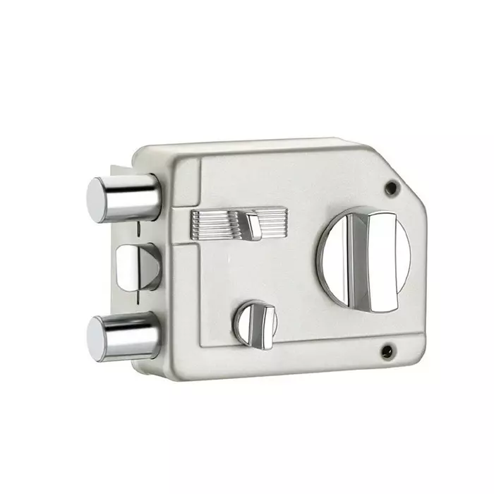 Contesa Rim Lock Silver Finish Metal Body Manual Operated for Residential Security Doors, RL004SS