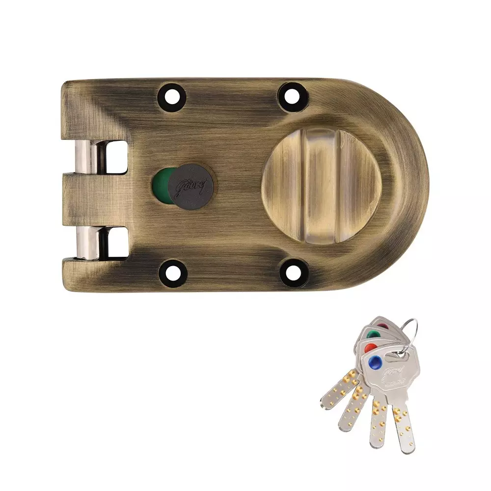 Godrej Rimlock 1CK (With Privacy) Vertibolt Ultra XL+ Antique Brass Finish, 6195