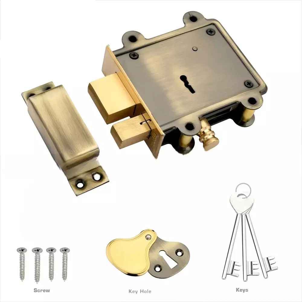 dm-locks-125-mm-8-lever-iron-main-gate-door-lock-double-antique-action-finish-mdl-6002