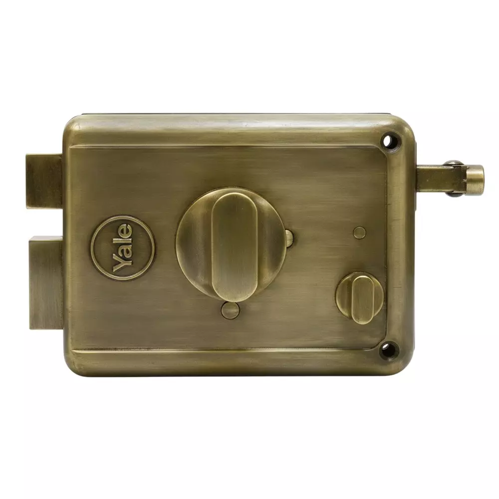 Yale R600 Rim Lock Thumbturn with Key Zinc Alloy Latch Antique Brass, R600 TT DK (AB)