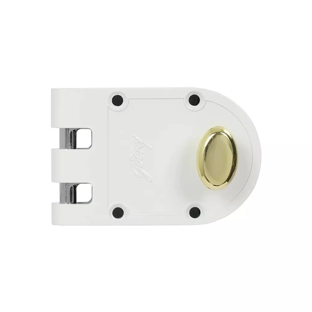GODREJ Vertibolt Ultra 1CK Rim Lock with 4 Keys 126x73x46 mm Cool Ivory Finish, 9613