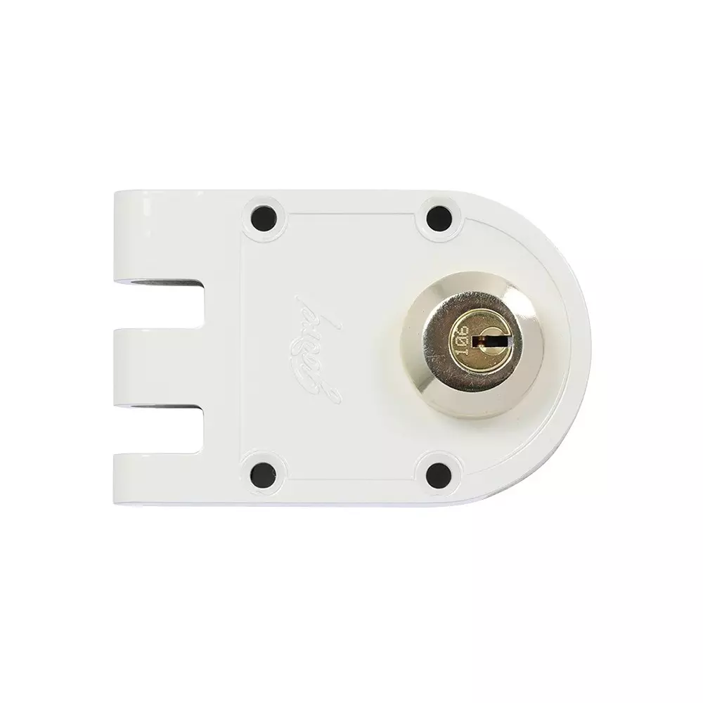 GODREJ Vertibolt Ultra 2C Rim Lock with 4 Keys 126x73x46 mm Cool Ivory Finish, 9614