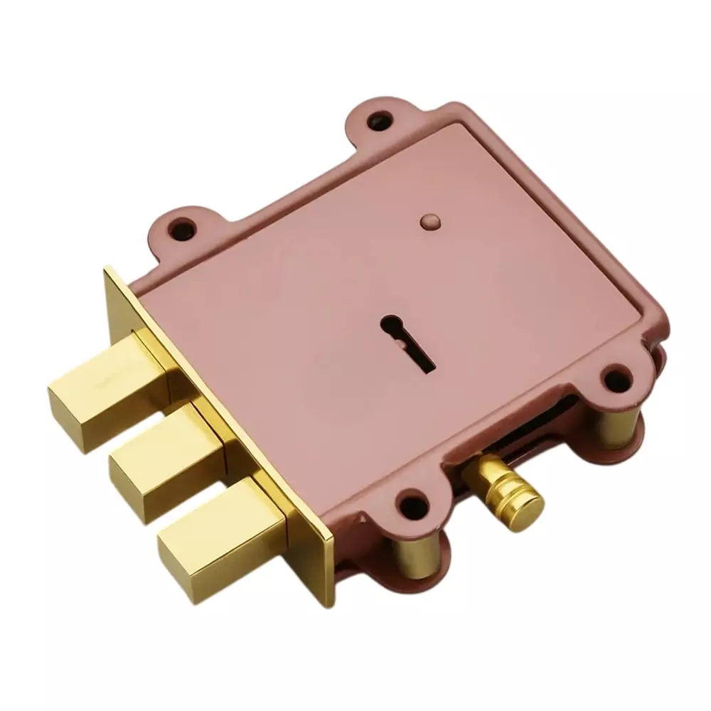 DM Locks 125 mm 8 Lever Iron Main Gate Door Lock Double Action Brown Finish, MDL 6001