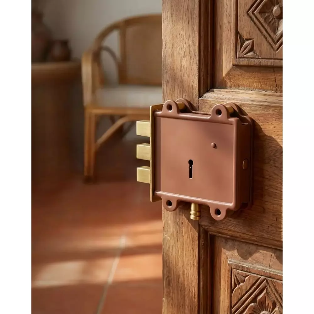 dm-locks-125-mm-8-lever-iron-main-gate-door-lock-double-action-brown-finish-mdl-6001
