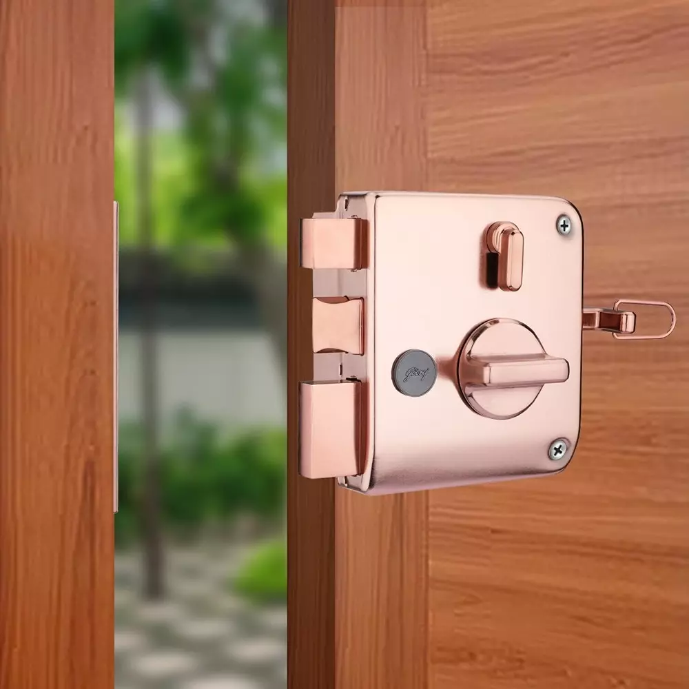 Godrej 2C Deadbolt (With Privacy) Tribolt Ultra XL+ Rose Gold Finish, 6615