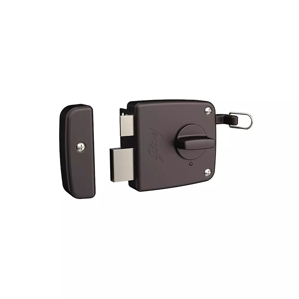 Godrej Reversible Pin Cylinder 1CK Latchbolt Outside Opening Twinbolt Compact Textured Brown Finish, 7304
