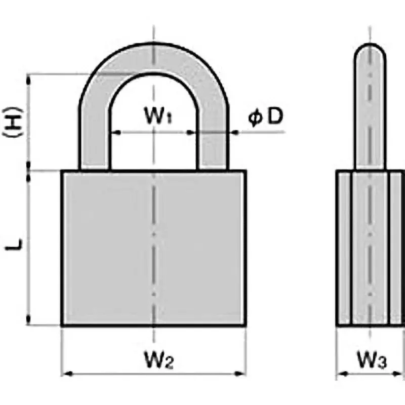 TAKIGEN Padlock (Key Difference) Hairline Finish, C-555-35 L/S
