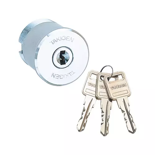 TAKIGEN Bias-Type Cylinder Lock Chrome Plating with 3 Keys, C-375-V (Keyed Differently)