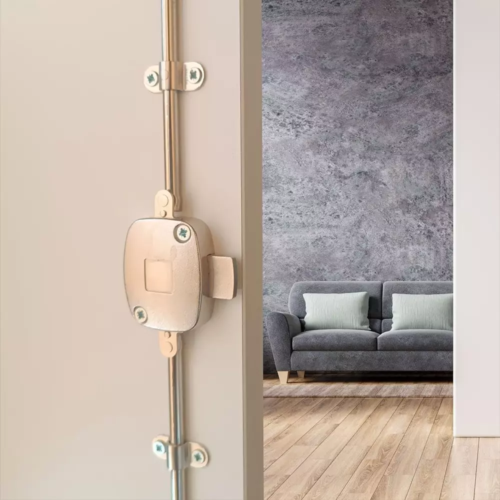 Ebco Premium Wardrobe Lock 3 Point Nickel Plated Finish and 19 mm Cutout, P-WL1-22-25