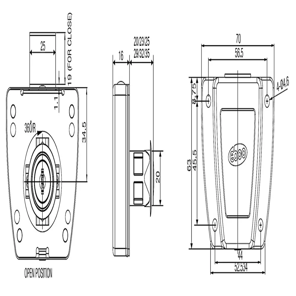 Ebco Securite Cupboard Lock with Dimple Keys Brushed Steel Finish and Size 23 mm, P-SRC-23D