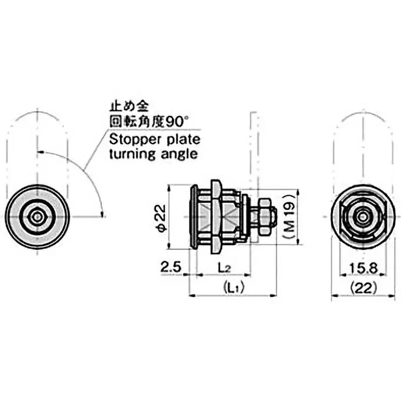 TAKIGEN Coin Lock Multi Chrome Plating 66 g, C-197-12 Different Keys, Single Key