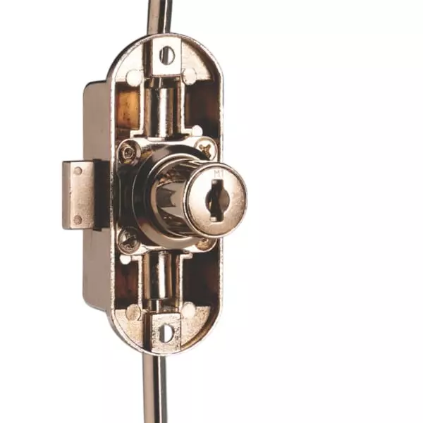 Ebco Premium Wardrobe Lock 3 Point Nickel Plated Finish and 200 cm Length, P-WL3-22-20